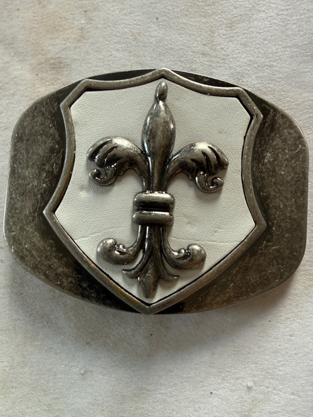 FLEUR DI LIS belt buckle perfect condition 4 inches wide by 3 inches tall